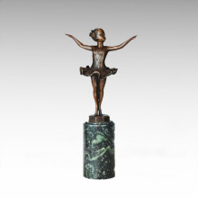 Kinderfigur Statue Kleine Ballett Mädchen Bronze Skulptur TPE-702